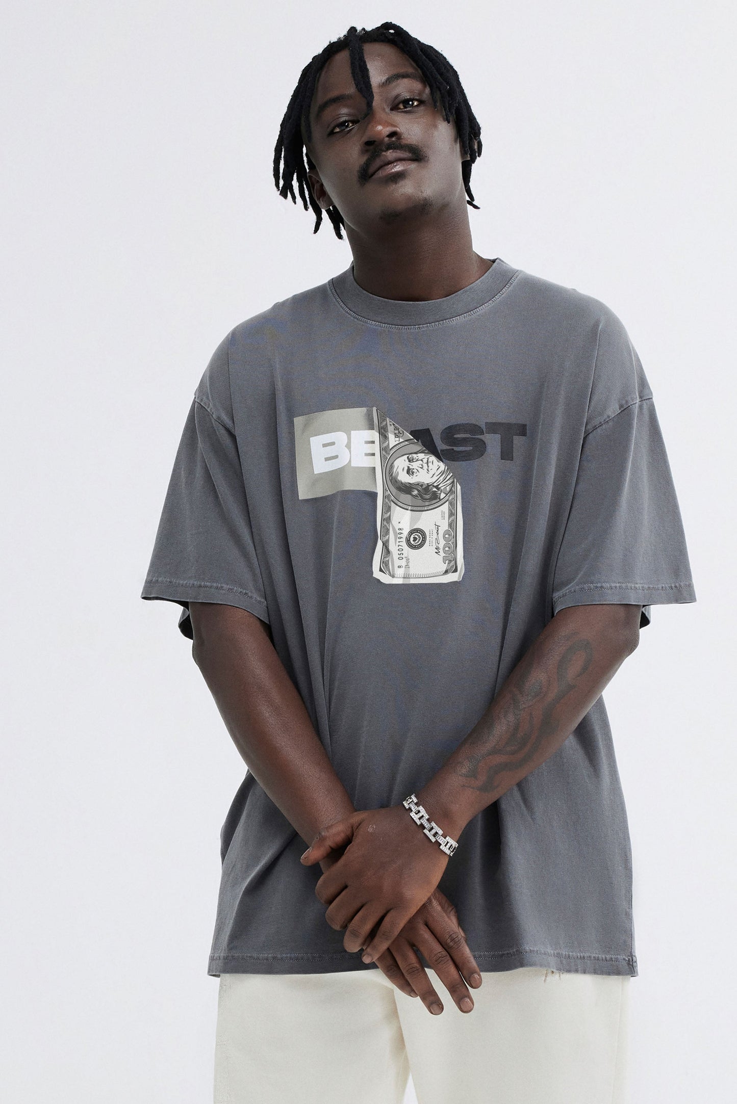DOLLAR BILL SS TEE - BLACK PIGMENT DYE