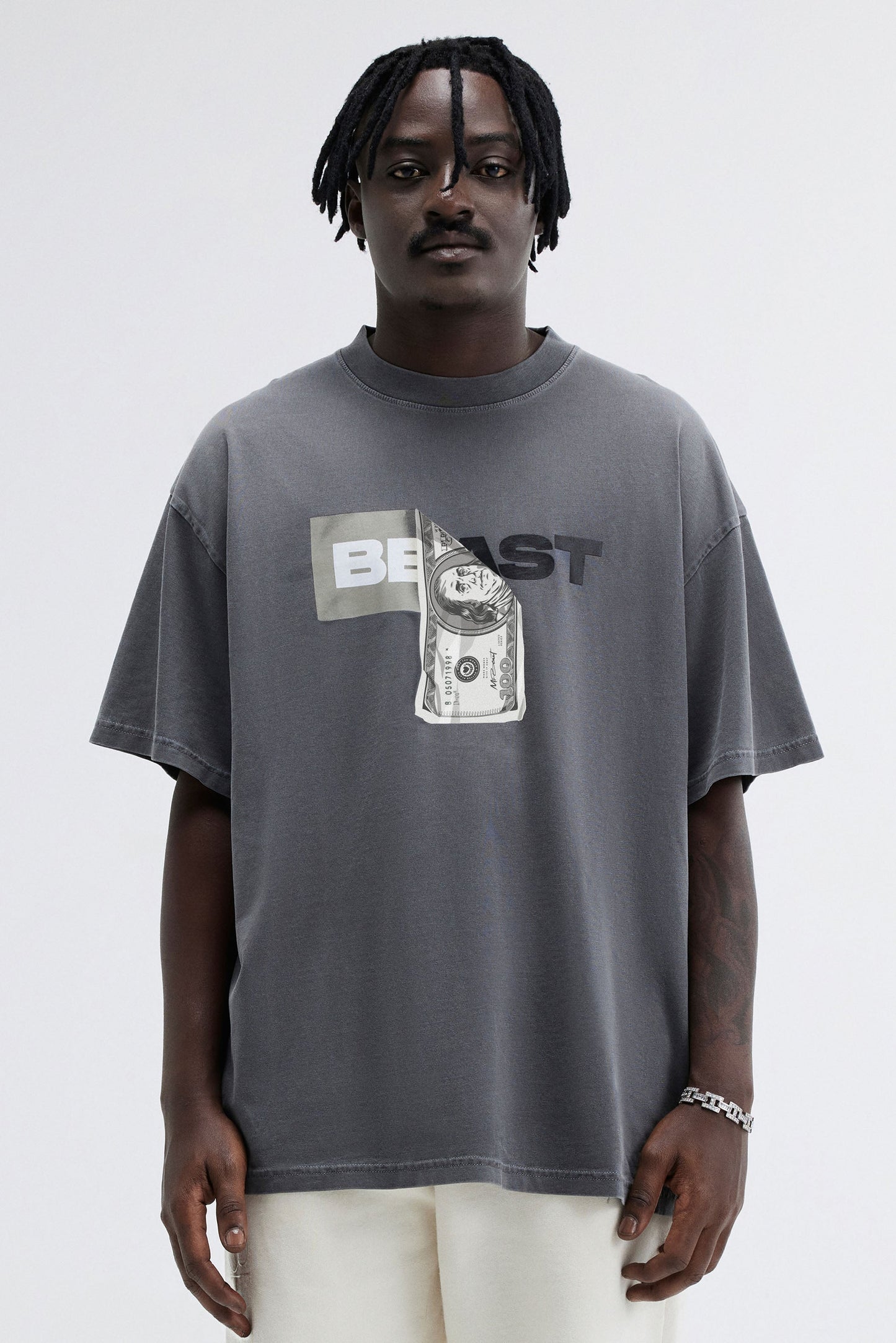 DOLLAR BILL SS TEE - BLACK PIGMENT DYE