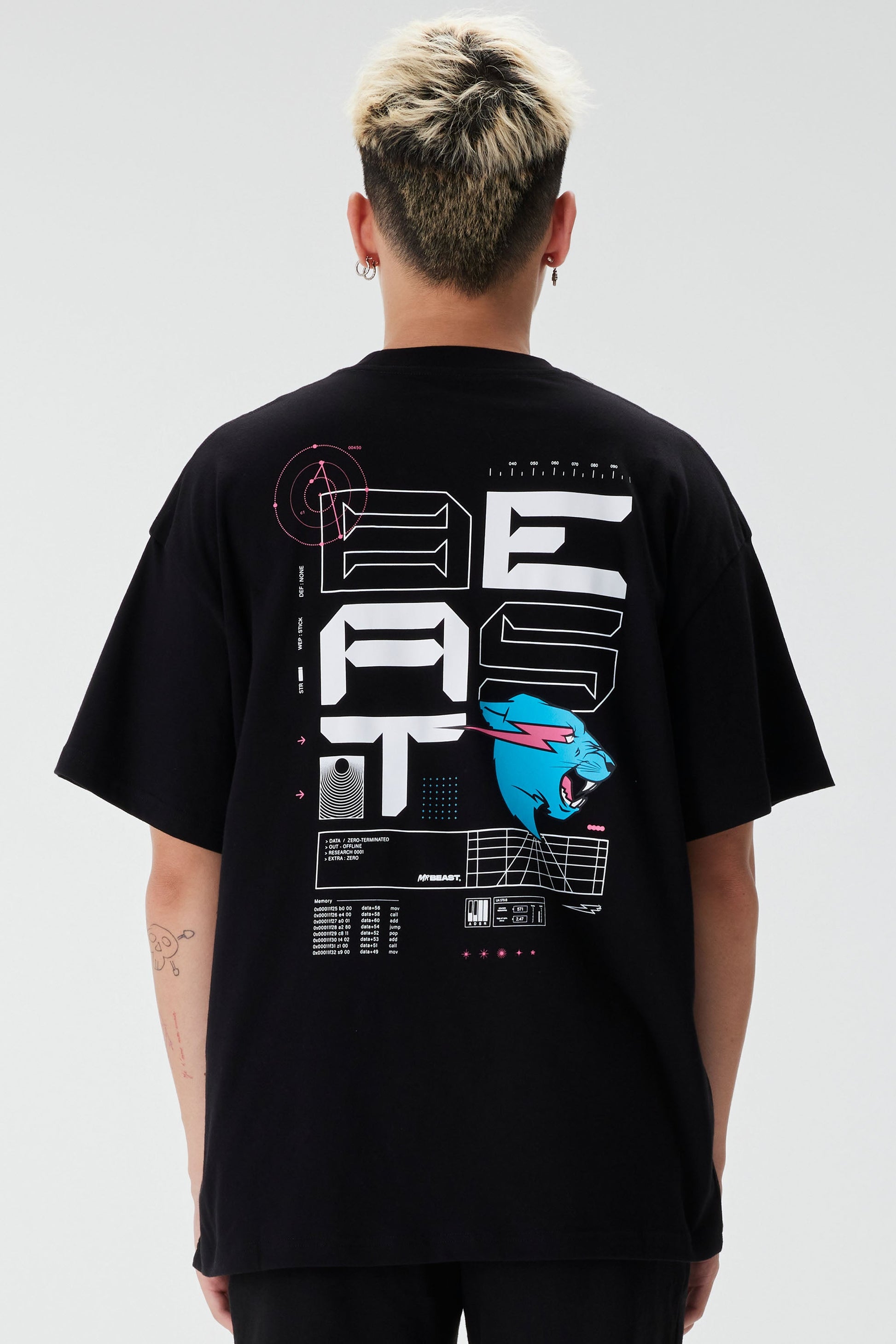 BEAST MECH S/SLEEVE TEE - BLACK - MrBeast.store