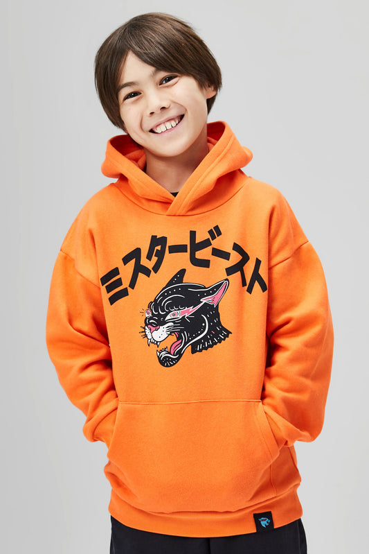 KIDS KANJI HOODIE - ORANGE