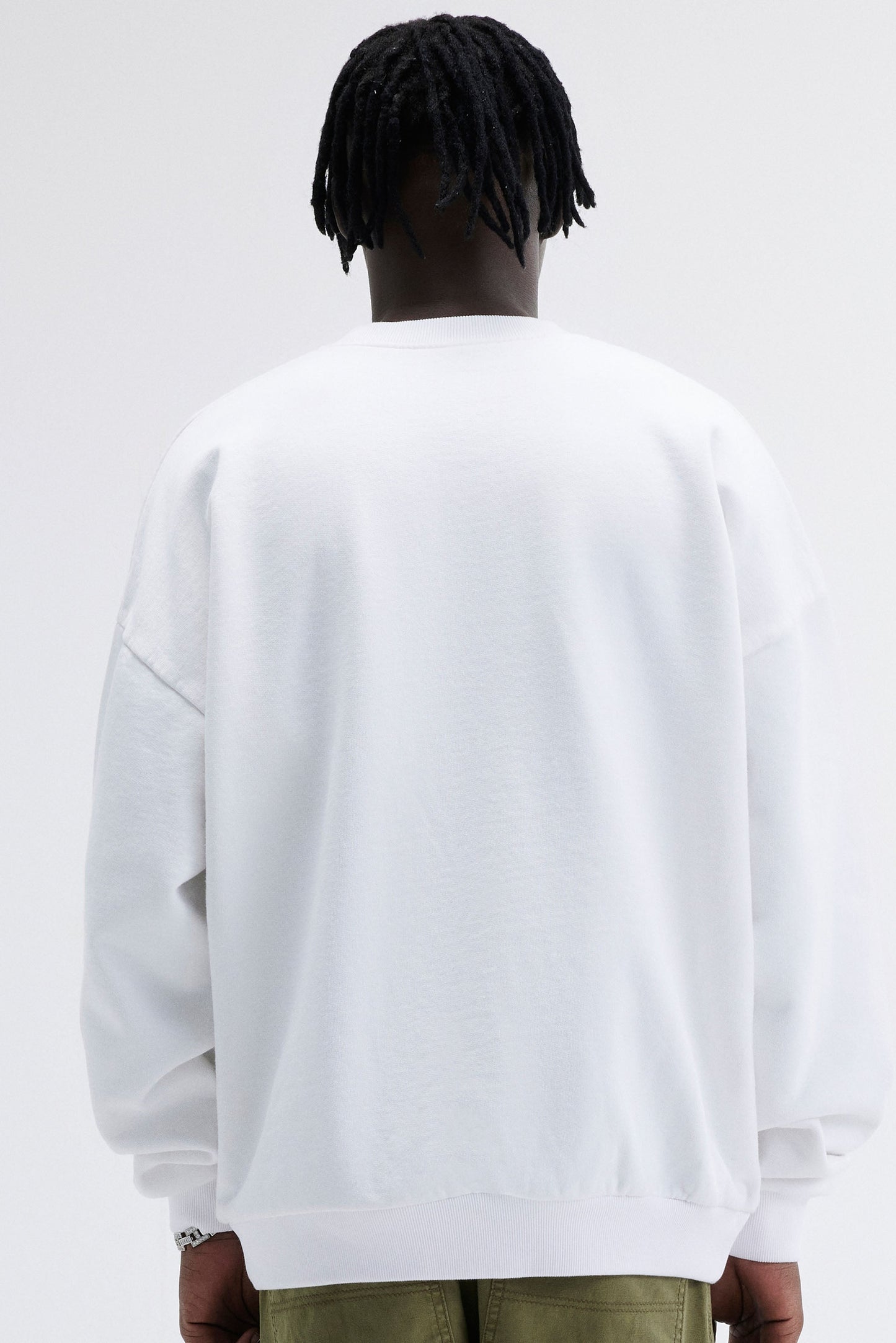 EMBOSSED PANTHER CREWNECK SWEATSHIRT - WHITE